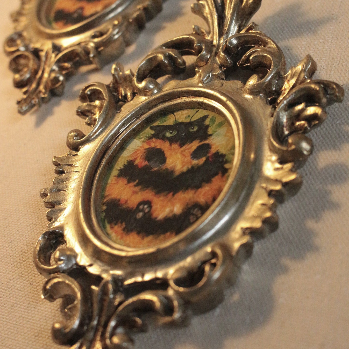 Bumble Cat FRAMED Giclee print 8 x 15 CM