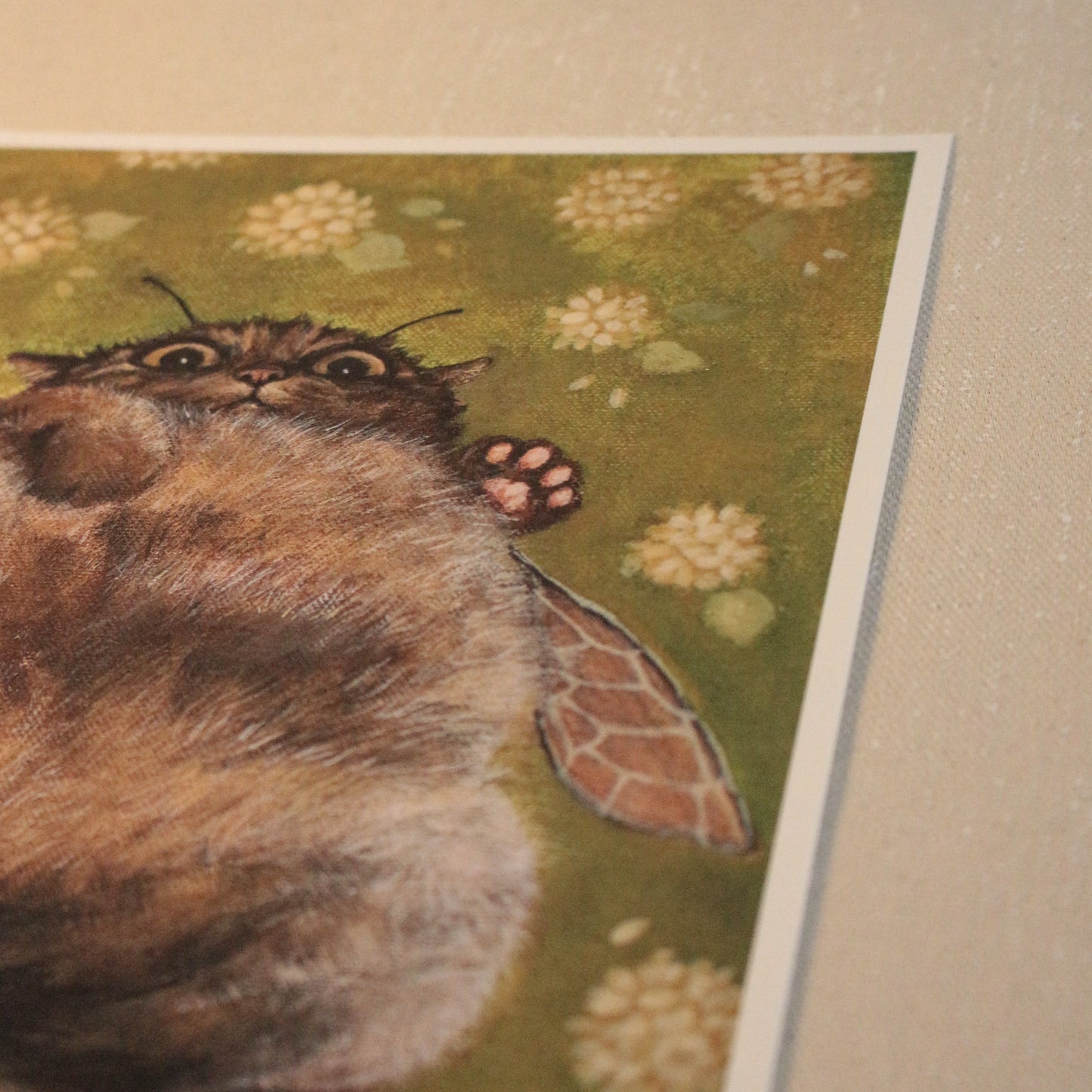 Chonky tabby Cat FRAMED Giclee print 8 x 10 in