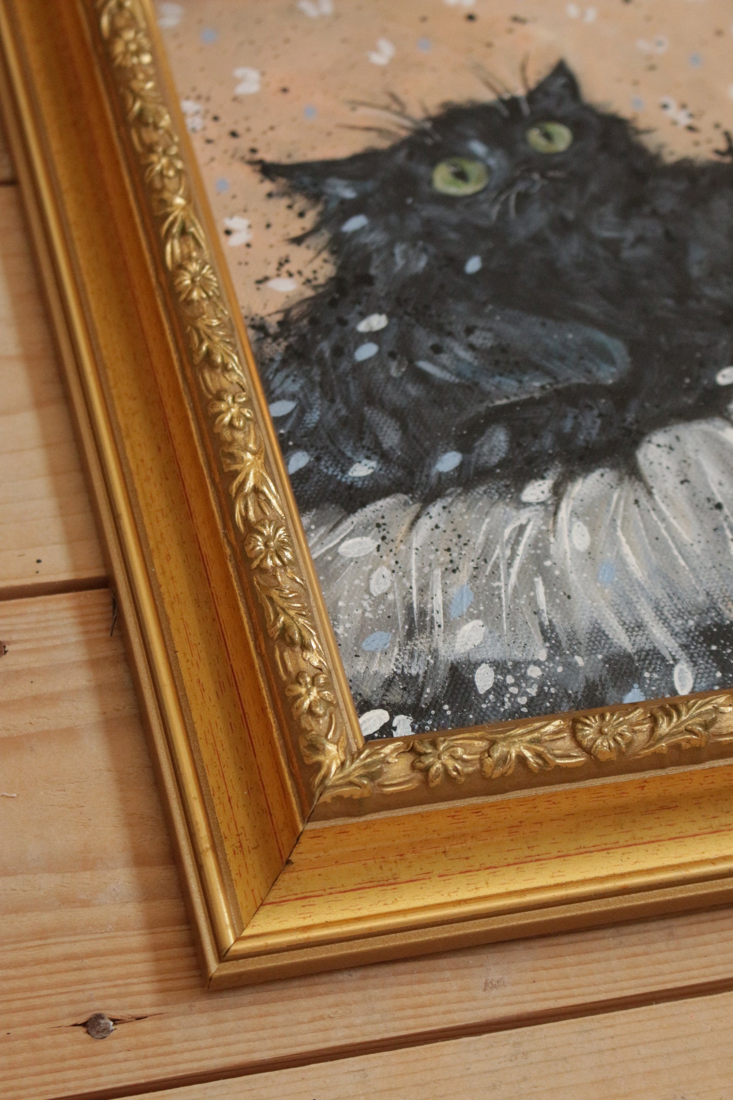 Original painting, Black Ballerina Cat