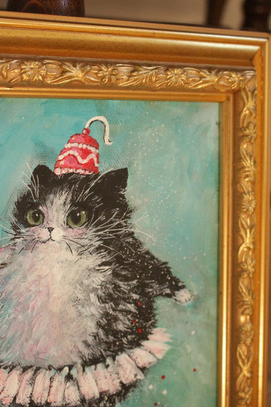 Original painting, Kitty in the bottle
