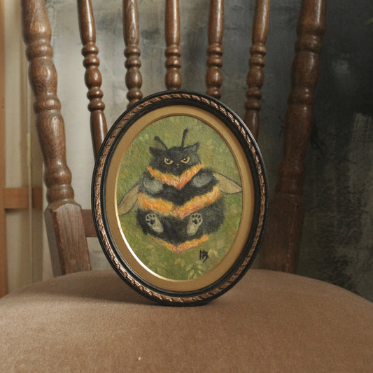 Original painting - Bumble Cat 17 x 20 cm