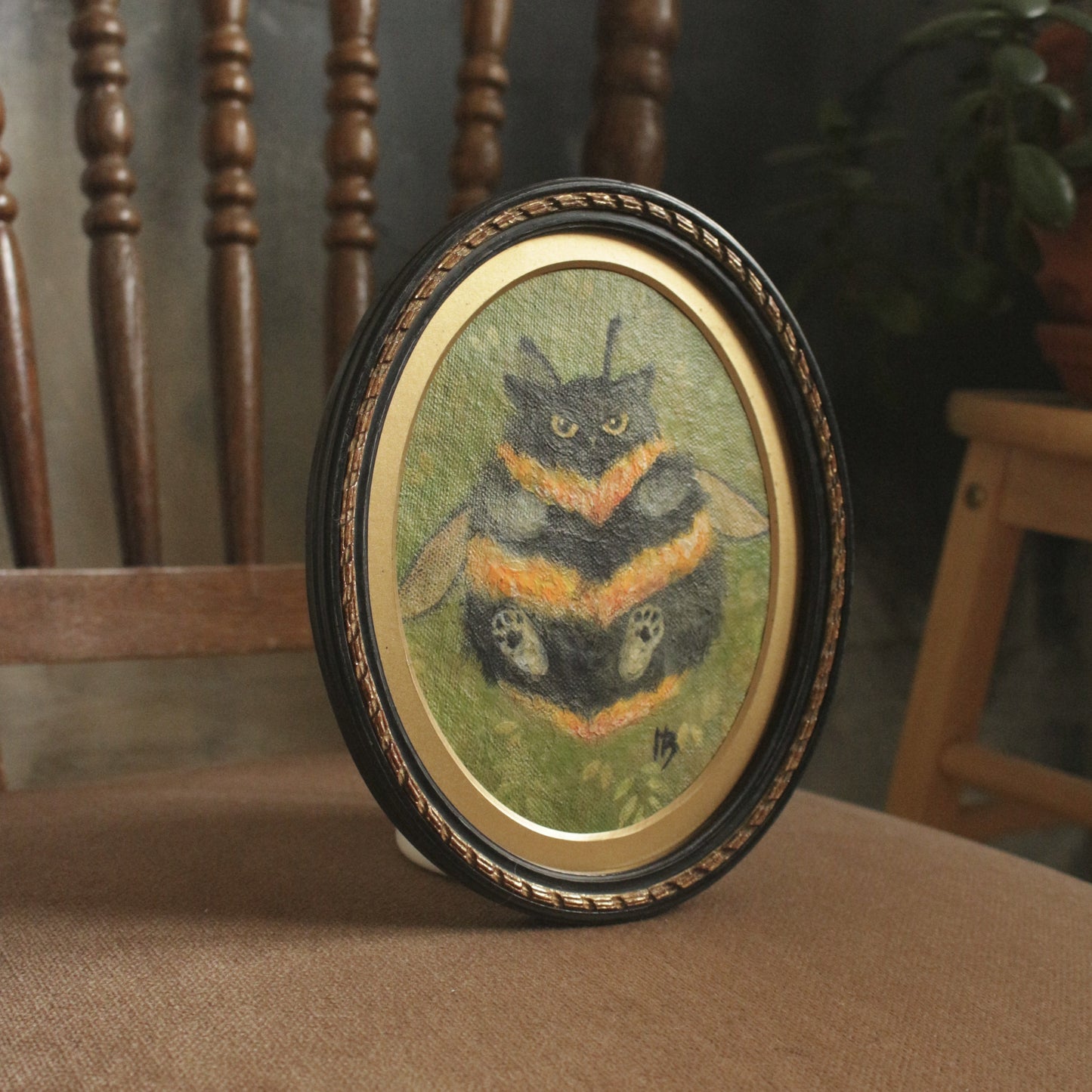Original painting - Bumble Cat 17 x 20 cm