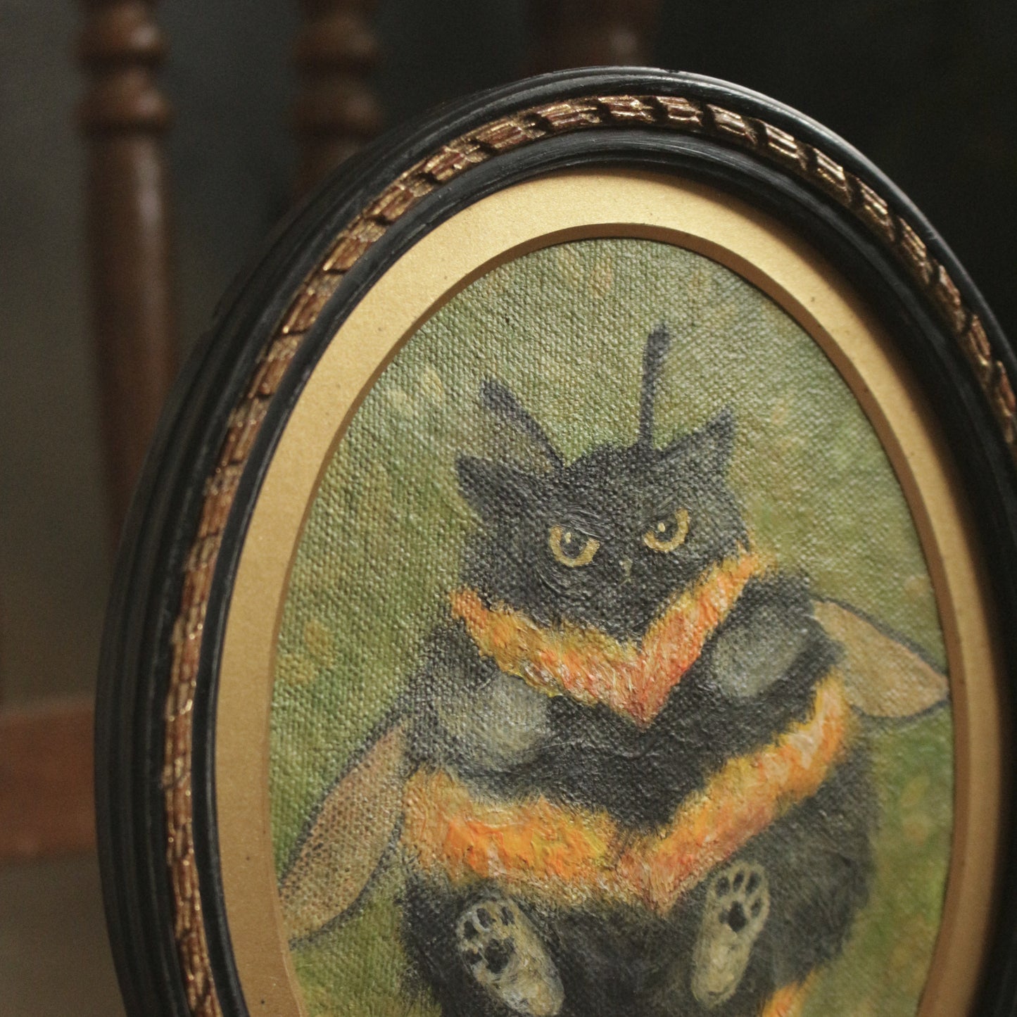 Original painting - Bumble Cat 17 x 20 cm