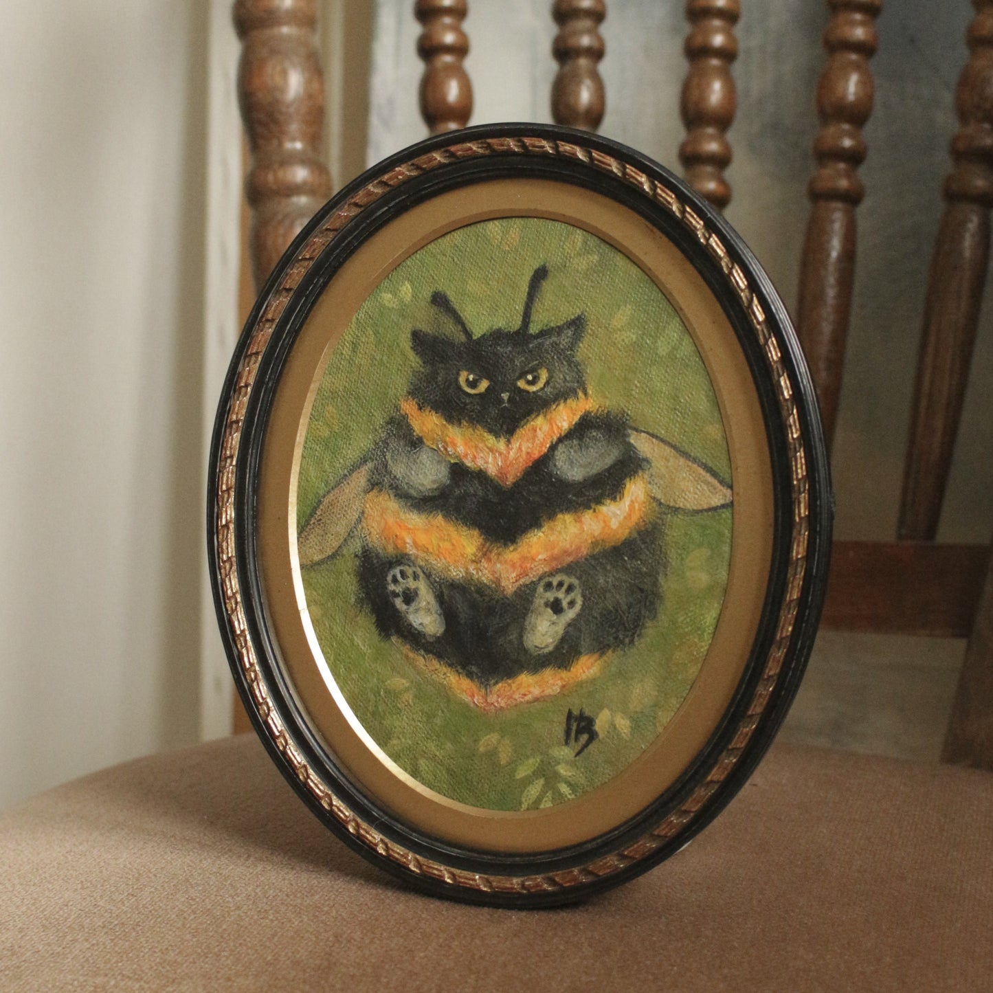 Original painting - Bumble Cat 17 x 20 cm