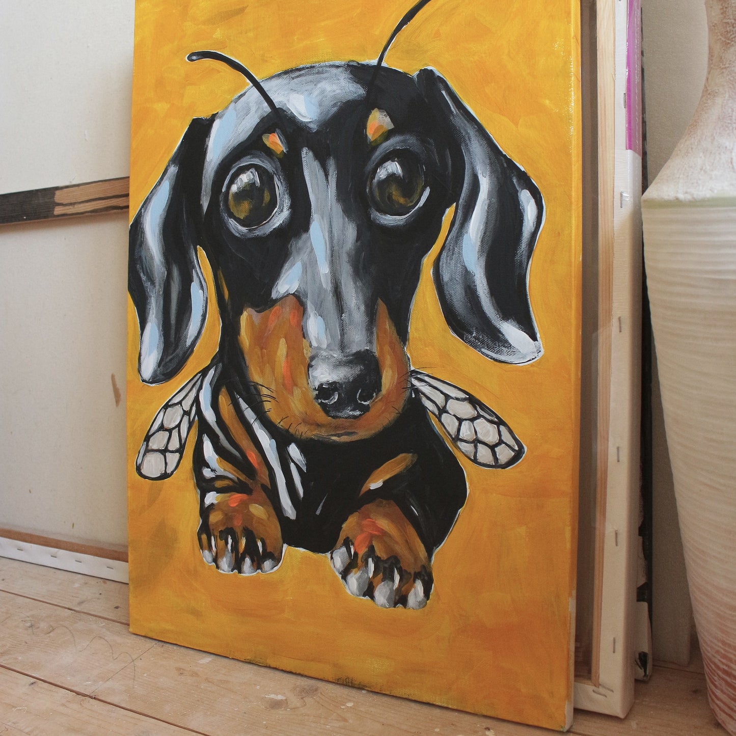 Bumble puppy - original hand painted artwork 40 x 60 cm