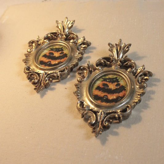 Bumble  Cat FRAMED Giclee print 8 x 15 CM