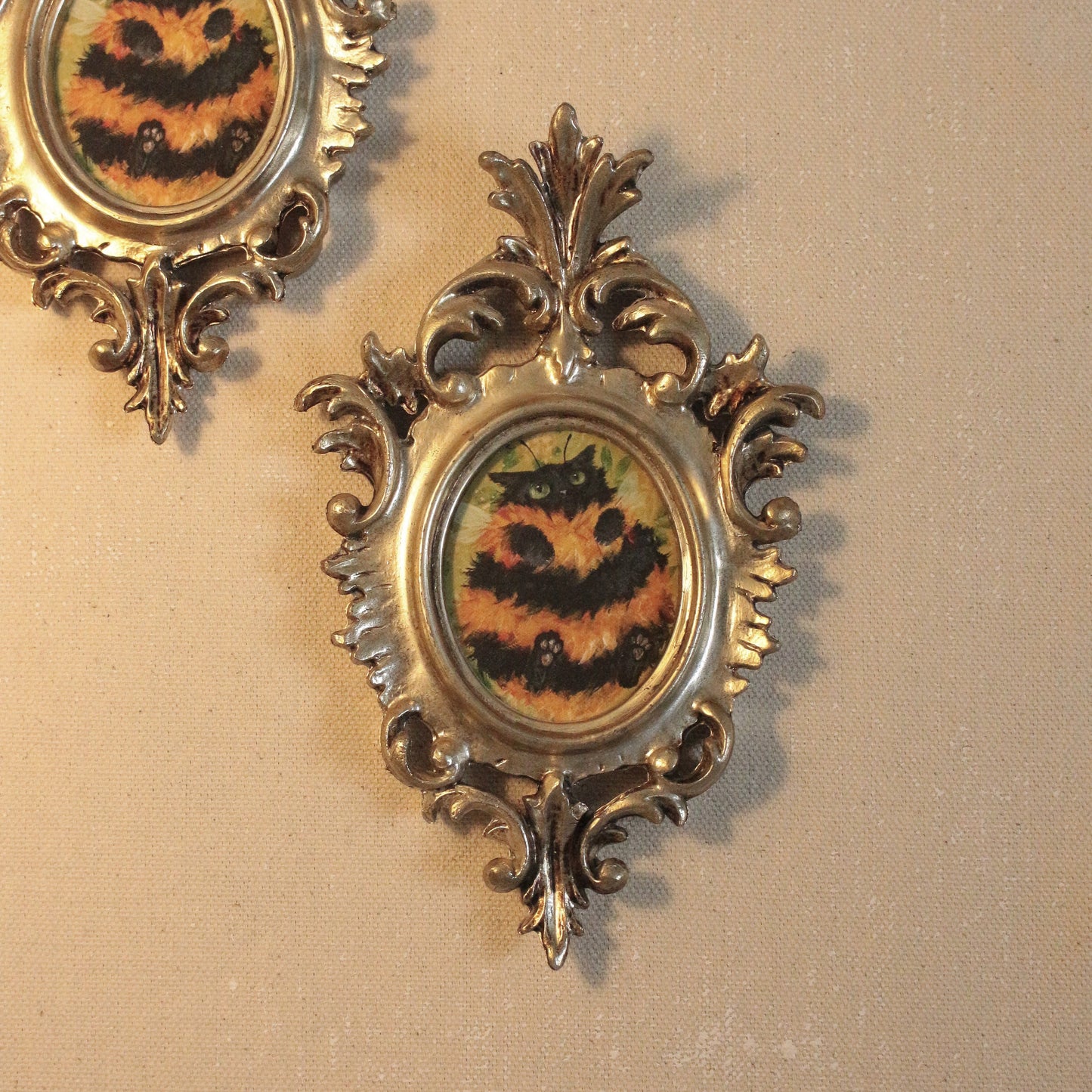 Bumble  Cat FRAMED Giclee print 8 x 15 CM