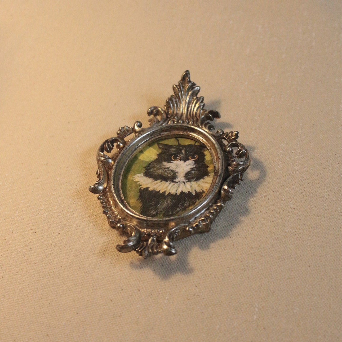 Angry Cat FRAMED Giclee print 8 x 12 cm