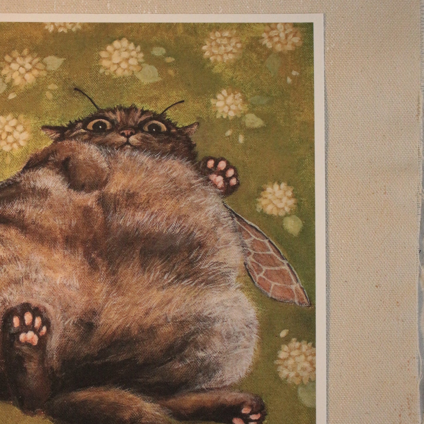 Chonky tabby Cat FRAMED Giclee print 8 x 10 in