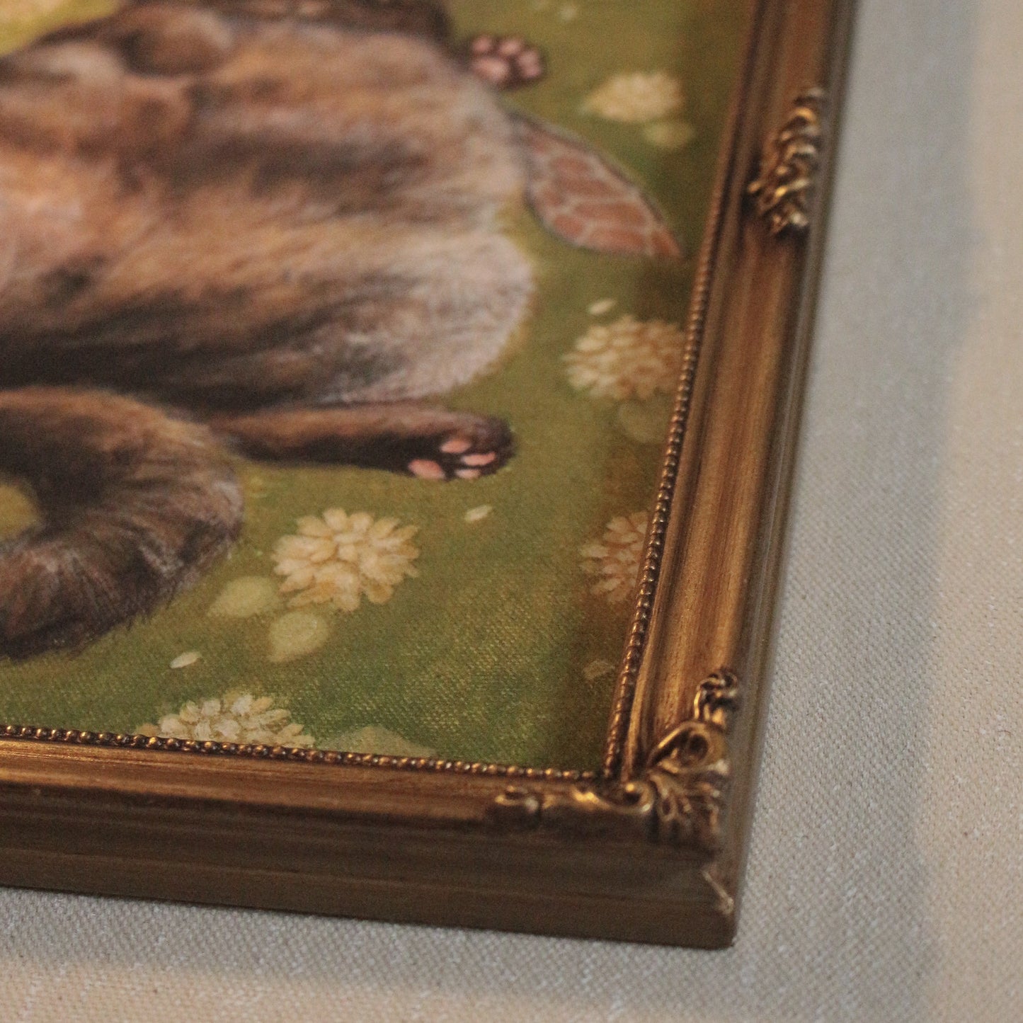Chonky tabby Cat FRAMED Giclee print 8 x 10 in