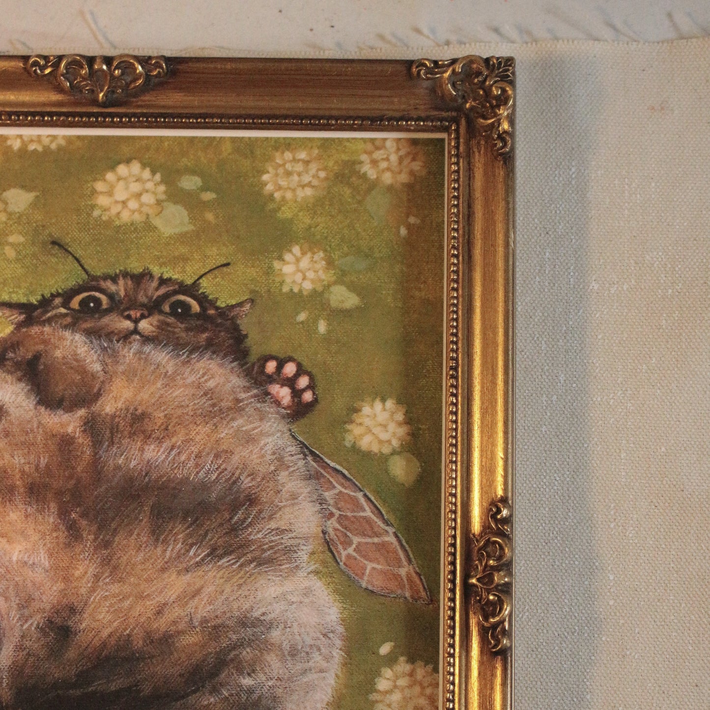 Chonky tabby Cat FRAMED Giclee print 8 x 10 in