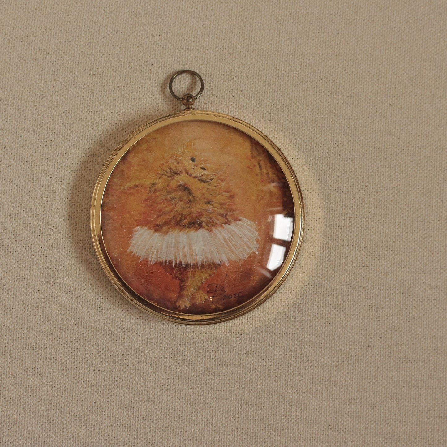 Print, framed Orange Ballerina 7.5 cm