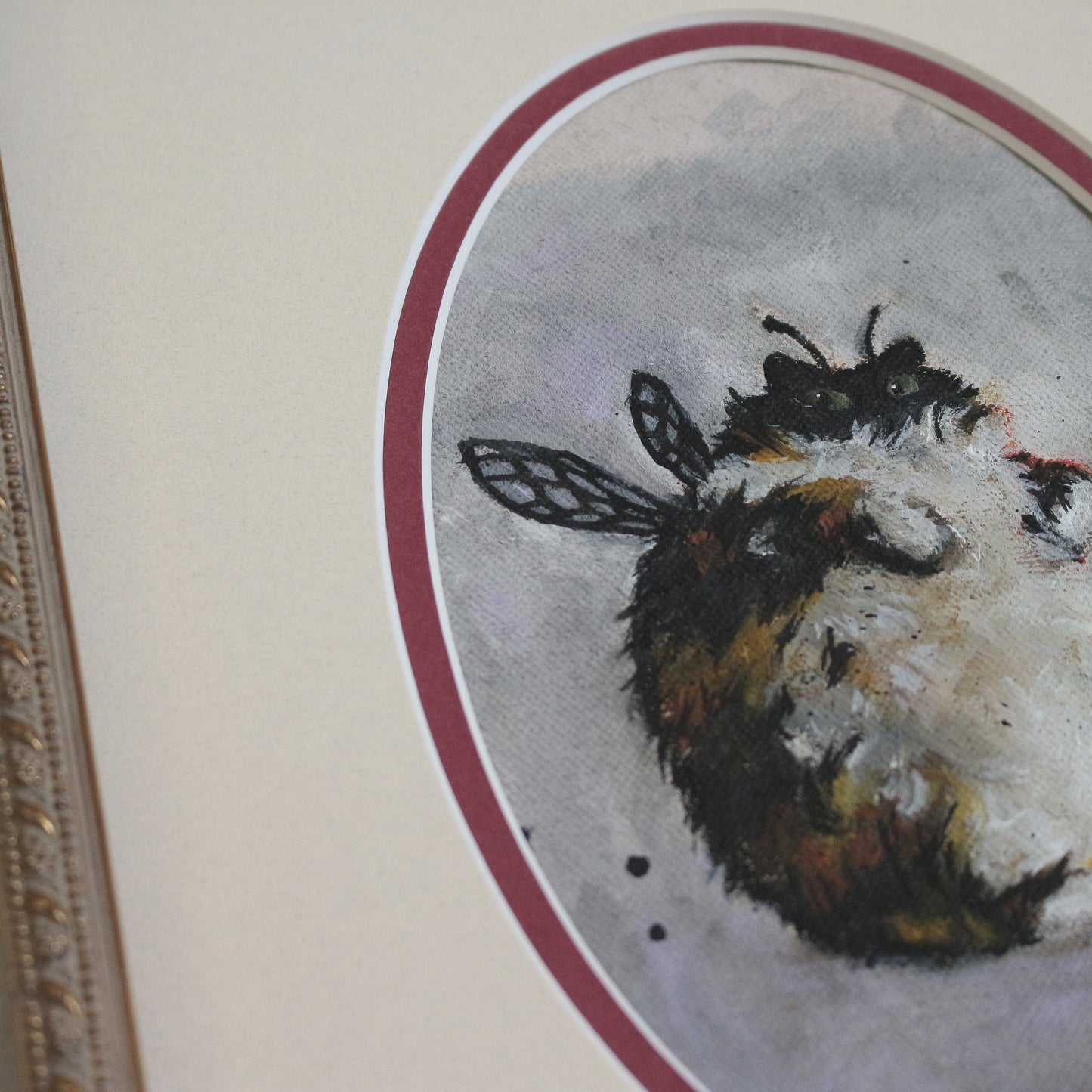 Hand painted - Cute Cat with wings 24 x 33 cm