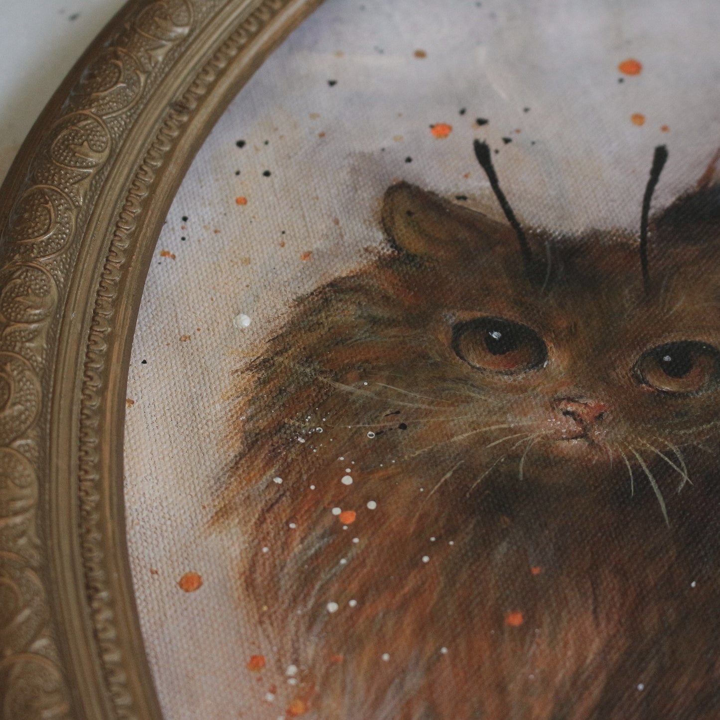 Hand painted - Bumble Cat 32 x 36 cm