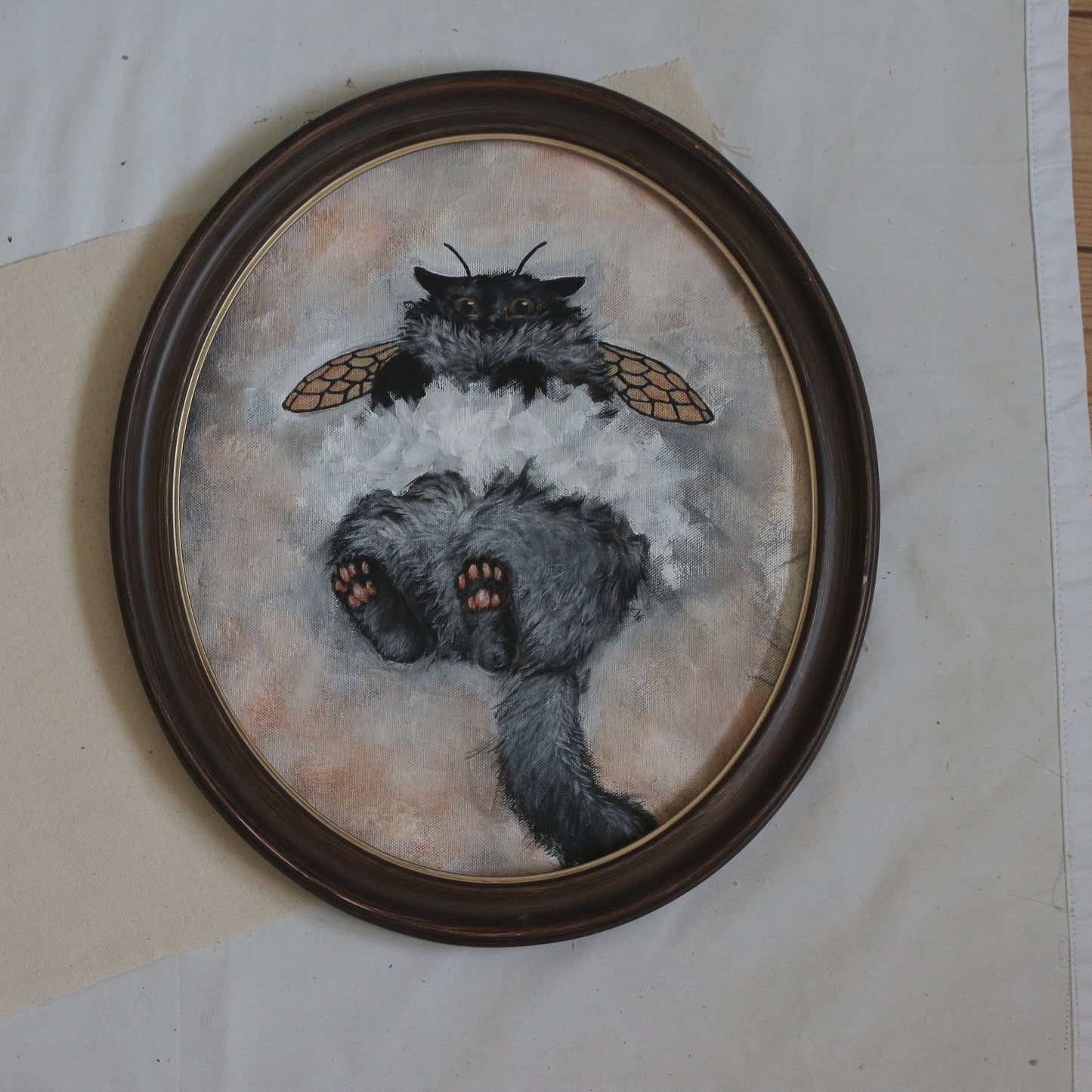 Hand painted - Ballerina Cat 35 x 40 cm