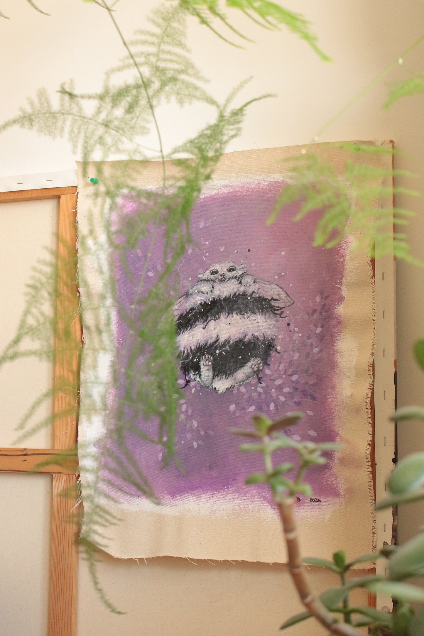 Hand painted - Bumble Cat 40 X 50 cm.