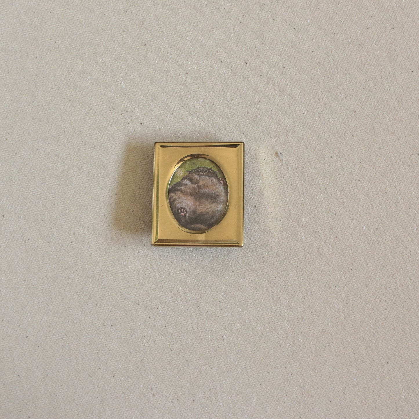 Print, tiny framed Cat 3.5 x 4cm