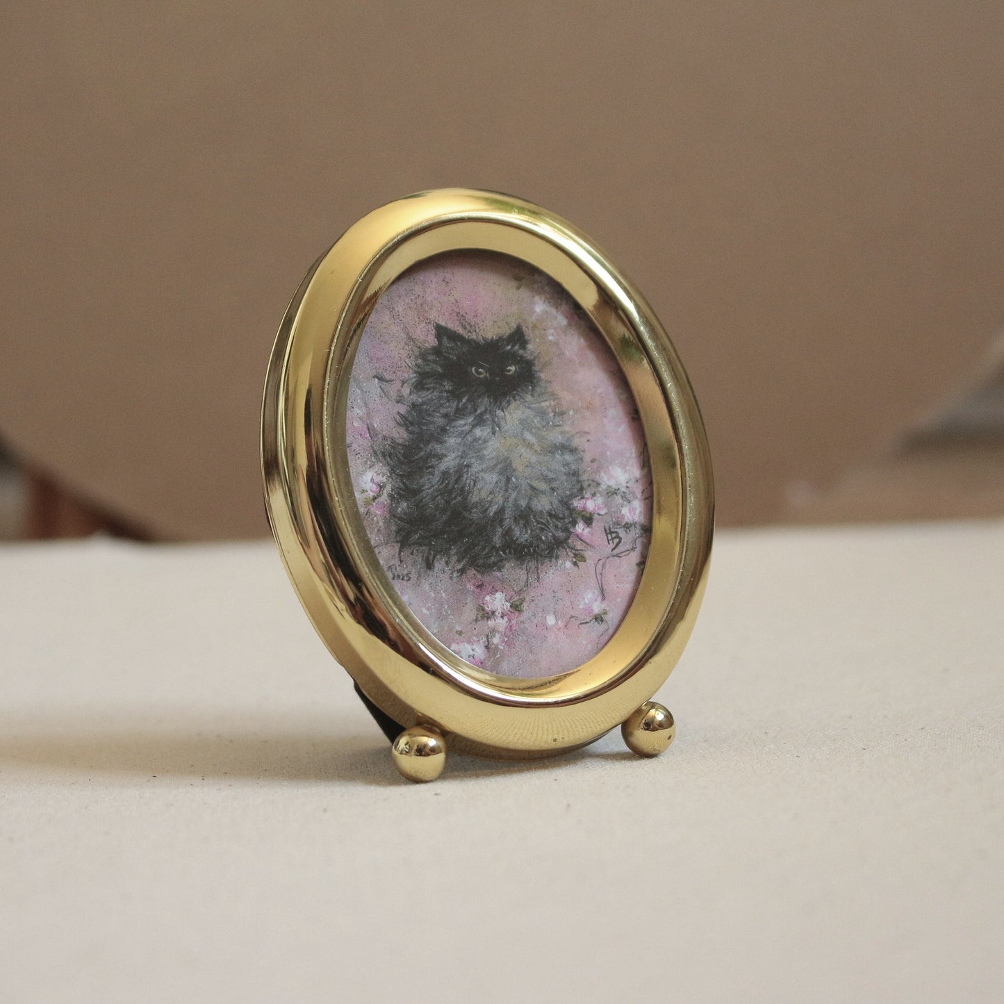 Print, framed Cat 7 x 8.5 cm