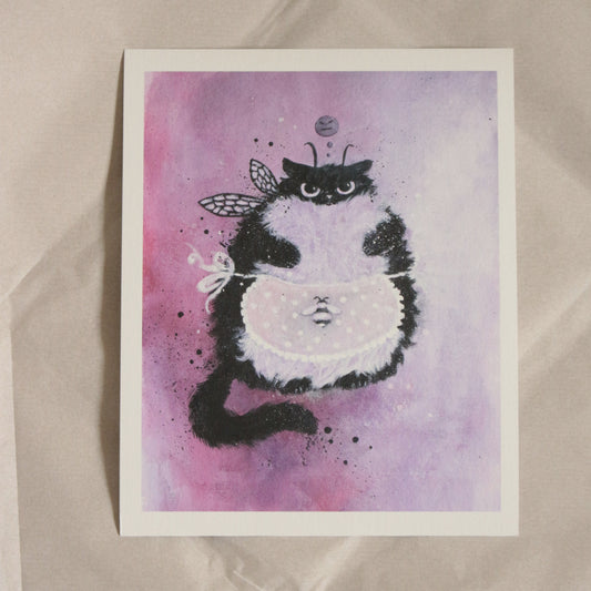 Giclee print - grompy kitchen baby ( 8 x 10 in )