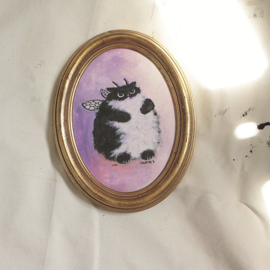 Giclee print 17 x 22 cm framed - Angry kitten