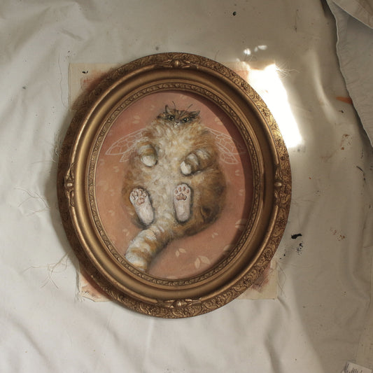 Hand painted - Bumble Cat 35 x 40 cm.