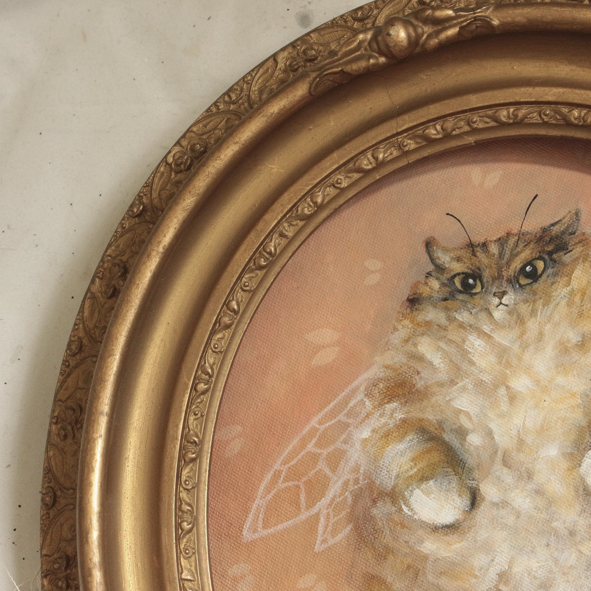 Hand painted - Bumble Cat 35 x 40 cm.