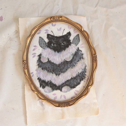 Hand painted - Bumble Cat/pastel