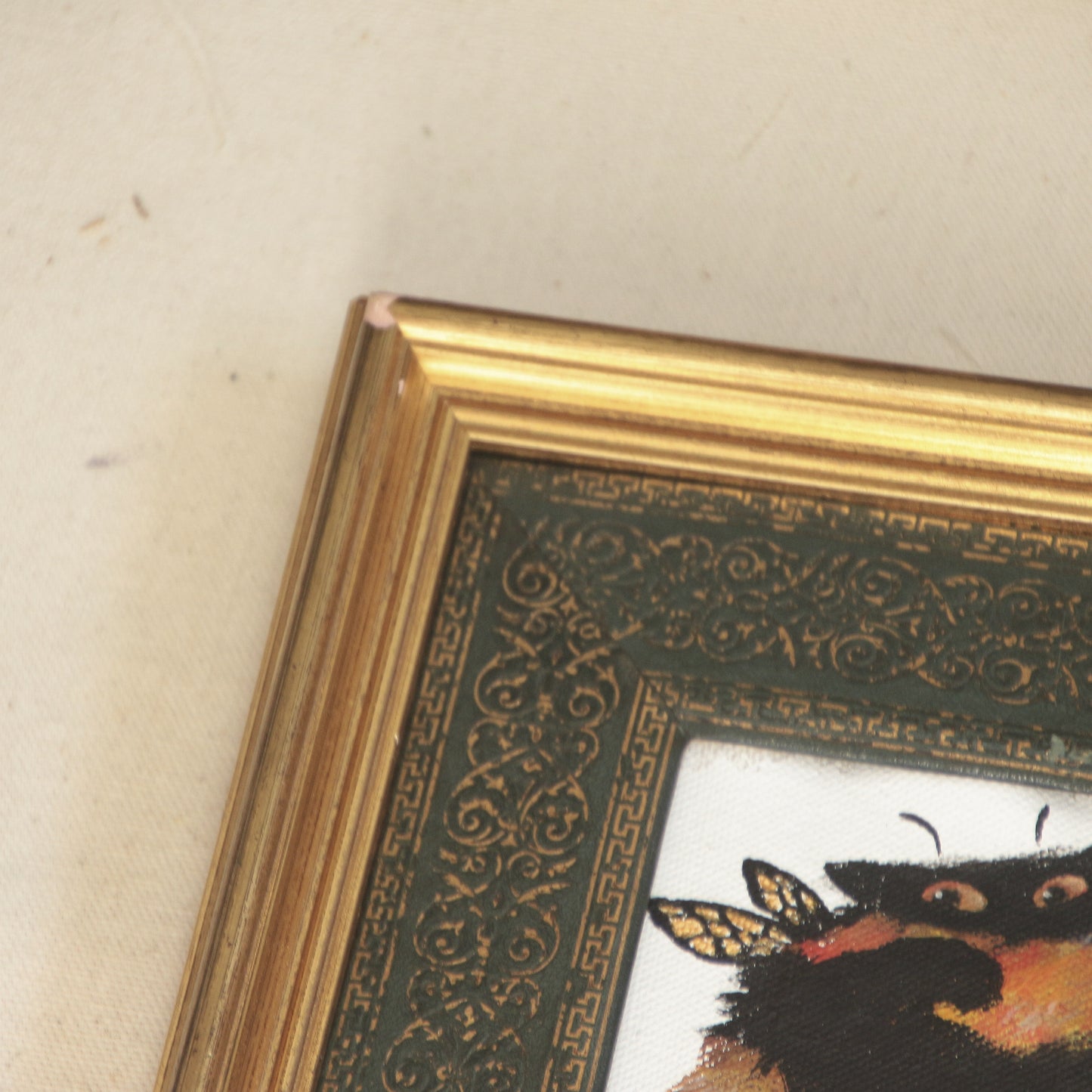 Hand painted mini original artwork- Chonky Bumble cat