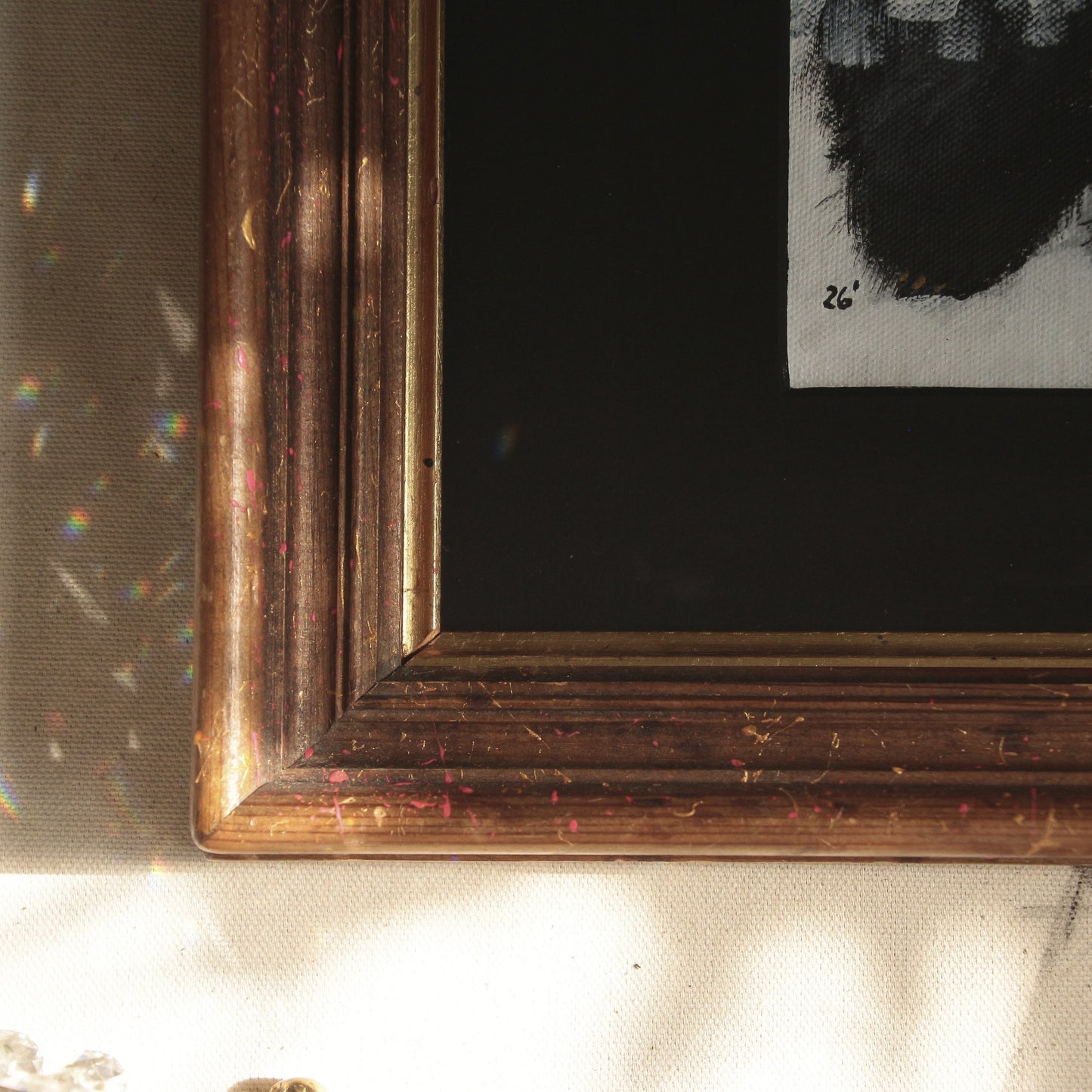 Hand painted mini original artwork- Black ballerina Cat.